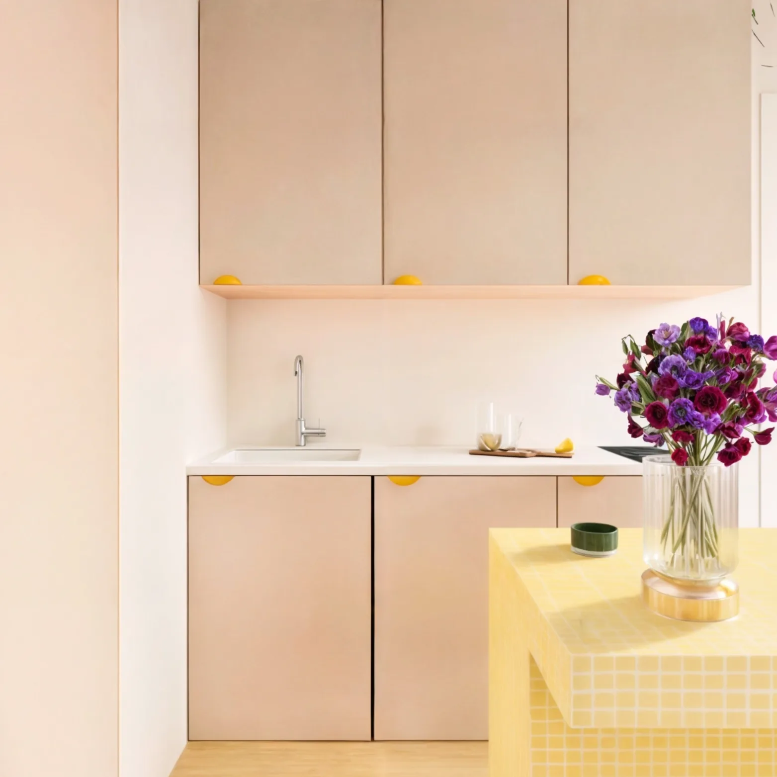 cuisine beige design fleurs ilot cuisine beige design fleurs ilot